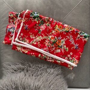 Lauren Ralph Lauren Red Floral Queen/Full Duvet Cover